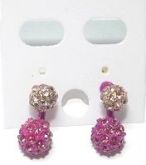 Brinco Rosa com Strass
