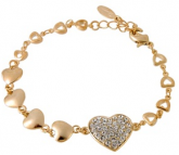 Pulseira Dourada com Pingente Coração