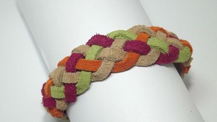 Pulseira Trançada de Camurça