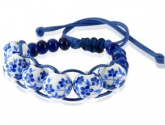 Pulseira Azul com Pingentes de Porcelana