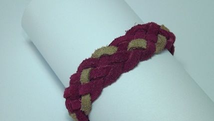 Pulseira Trançada de Camurça